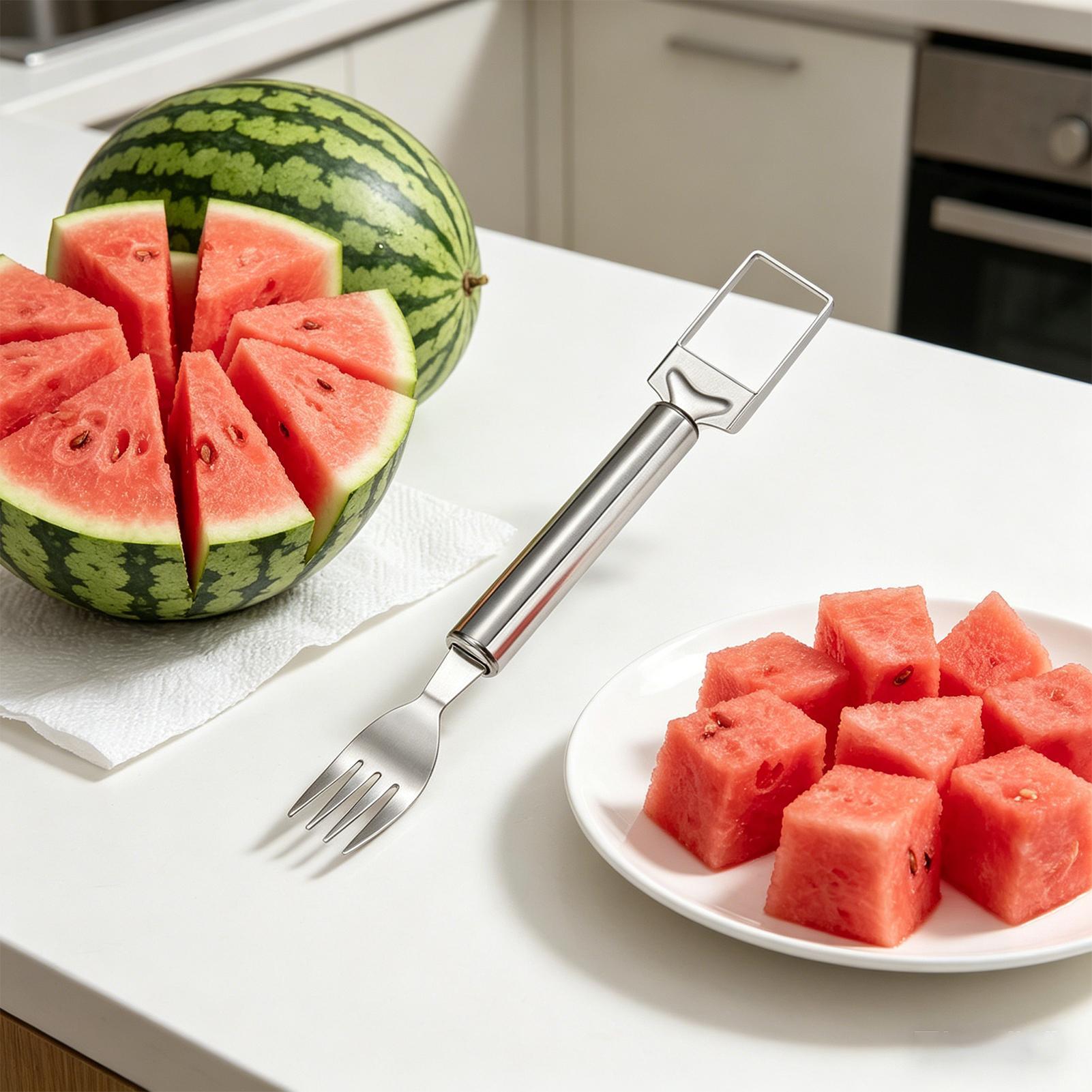 Watermelon Slicer Cutter - أداة تقطيع البطيخ مزدوجة الرأس، شوكة